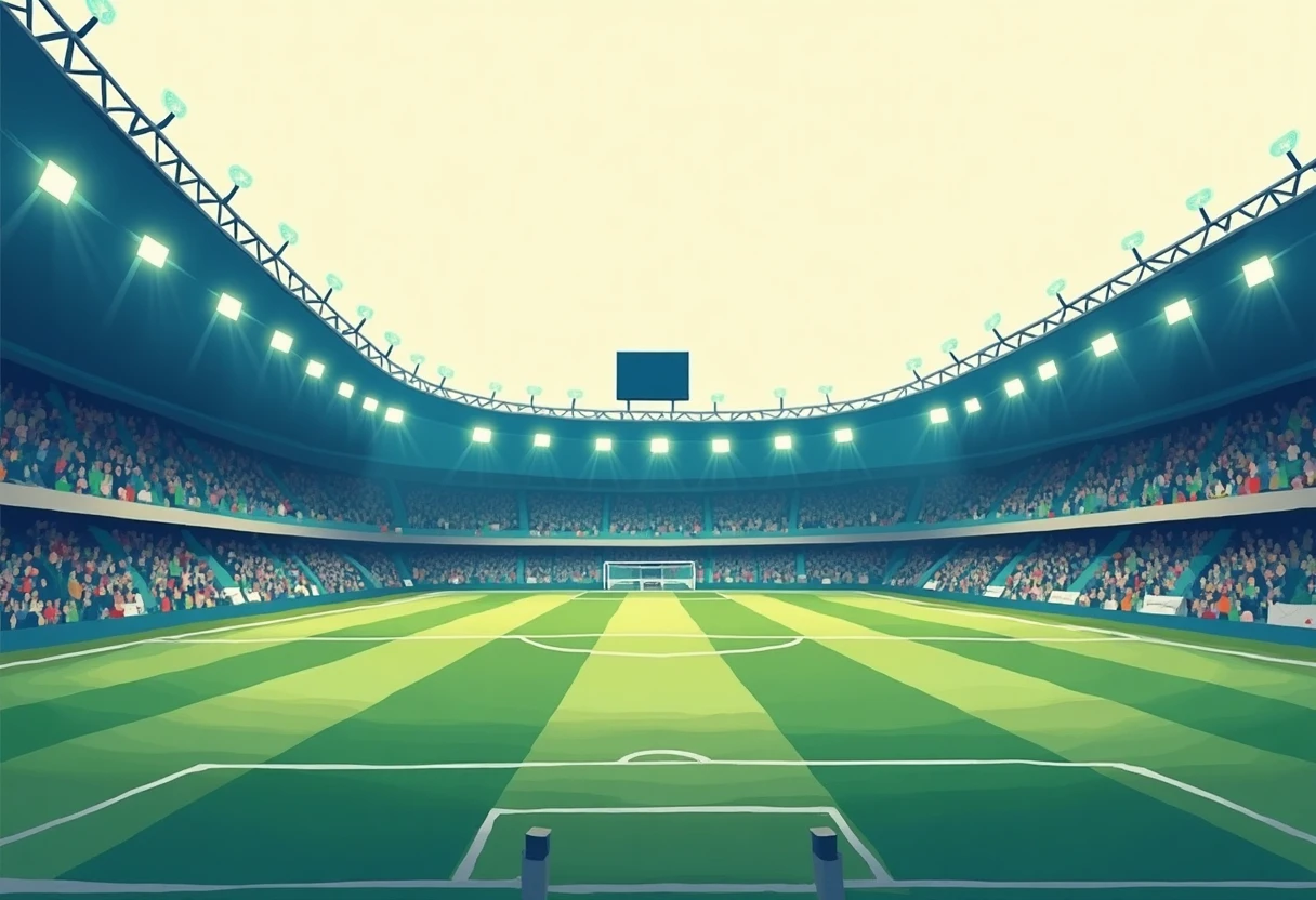Campo de fútbol iluminado