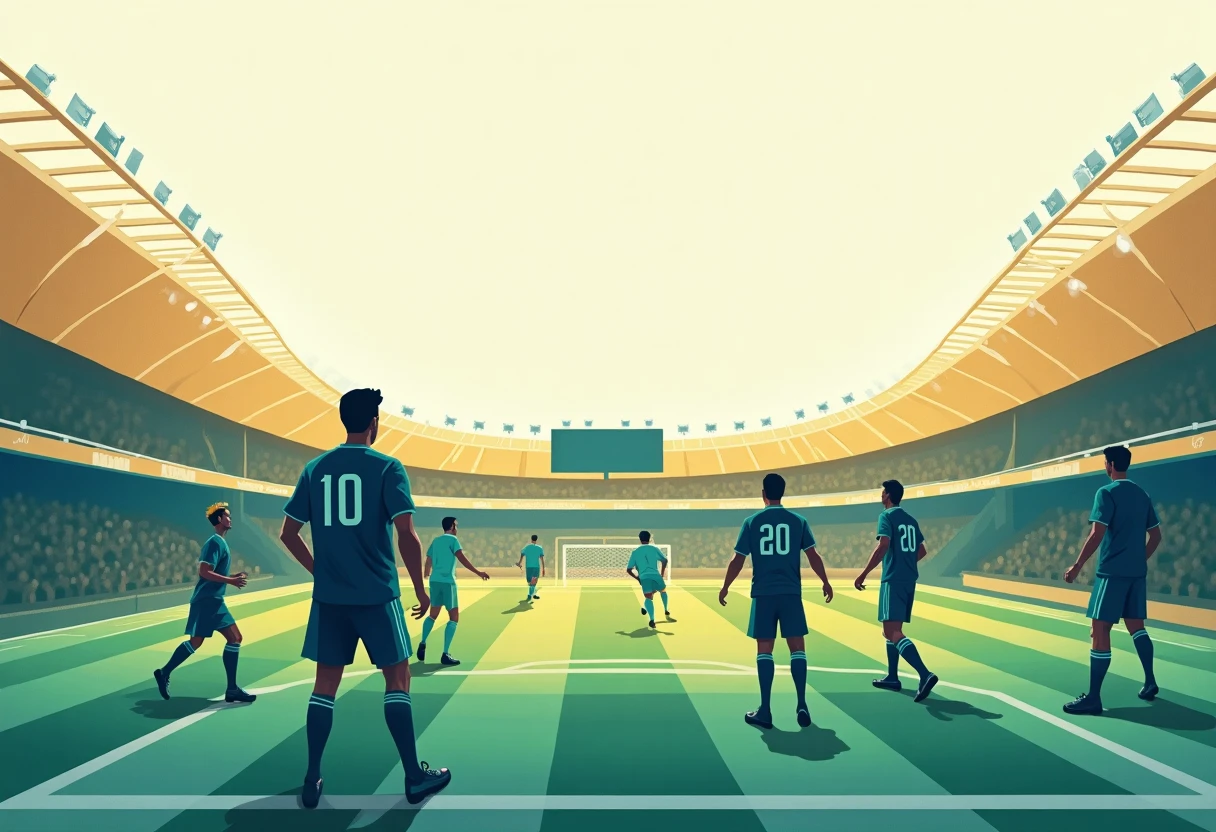 Illustration av en Champions League-fotbollsplan