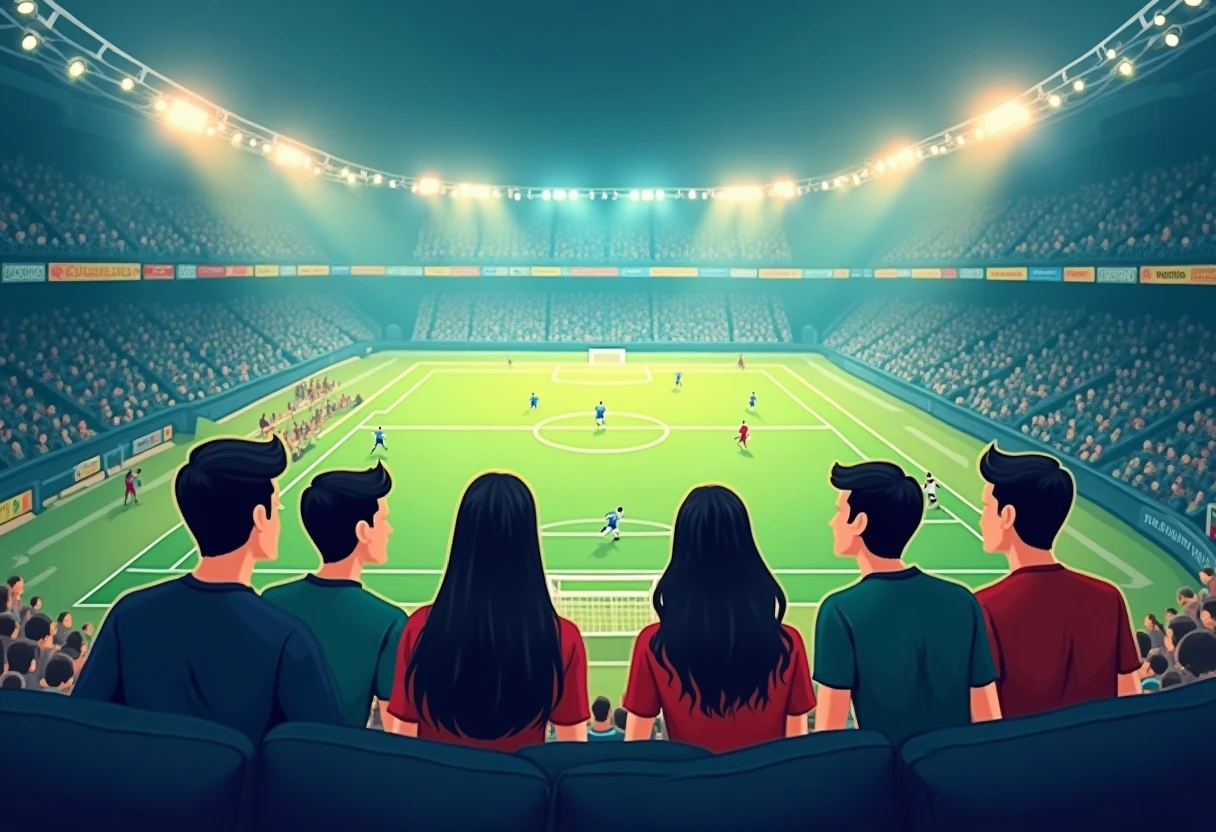 Fans enjoying a Champions League match at home