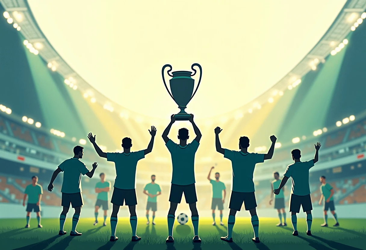 Champions League trophy celebration