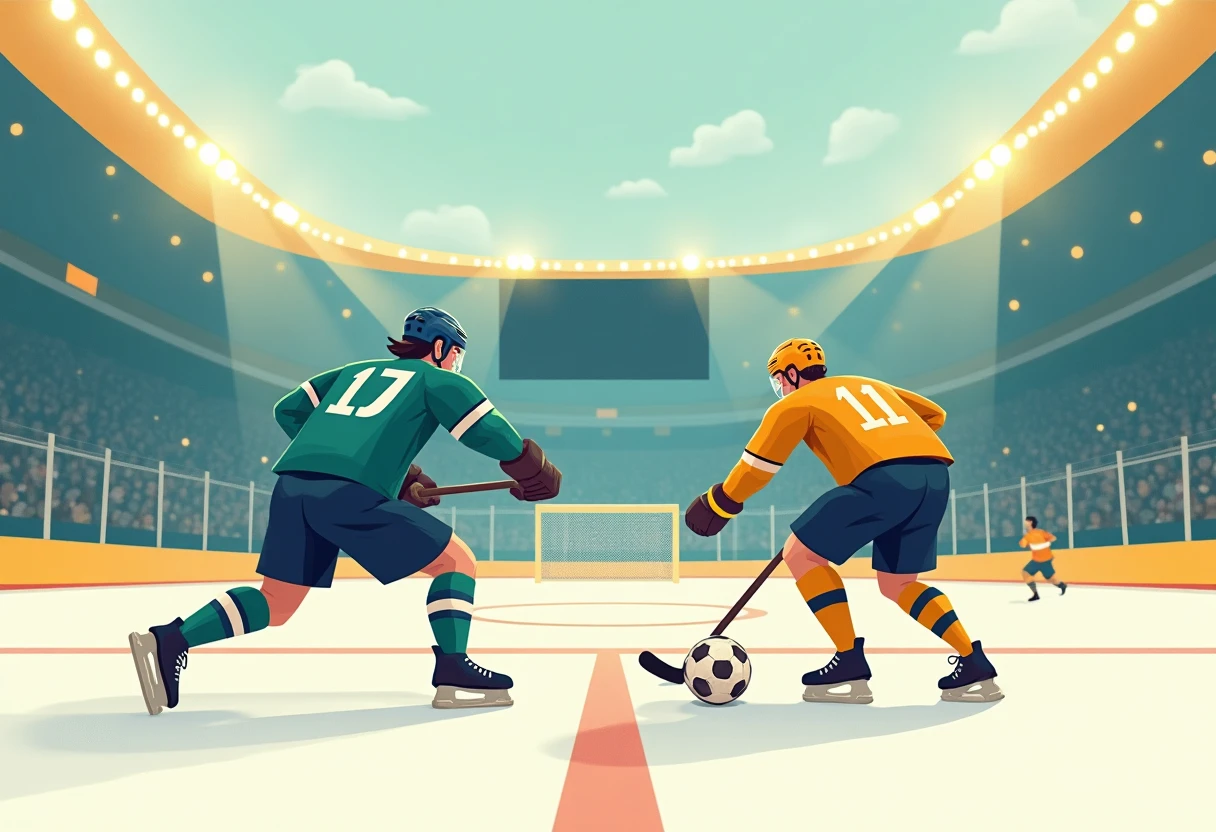 Match de hockey en cours
