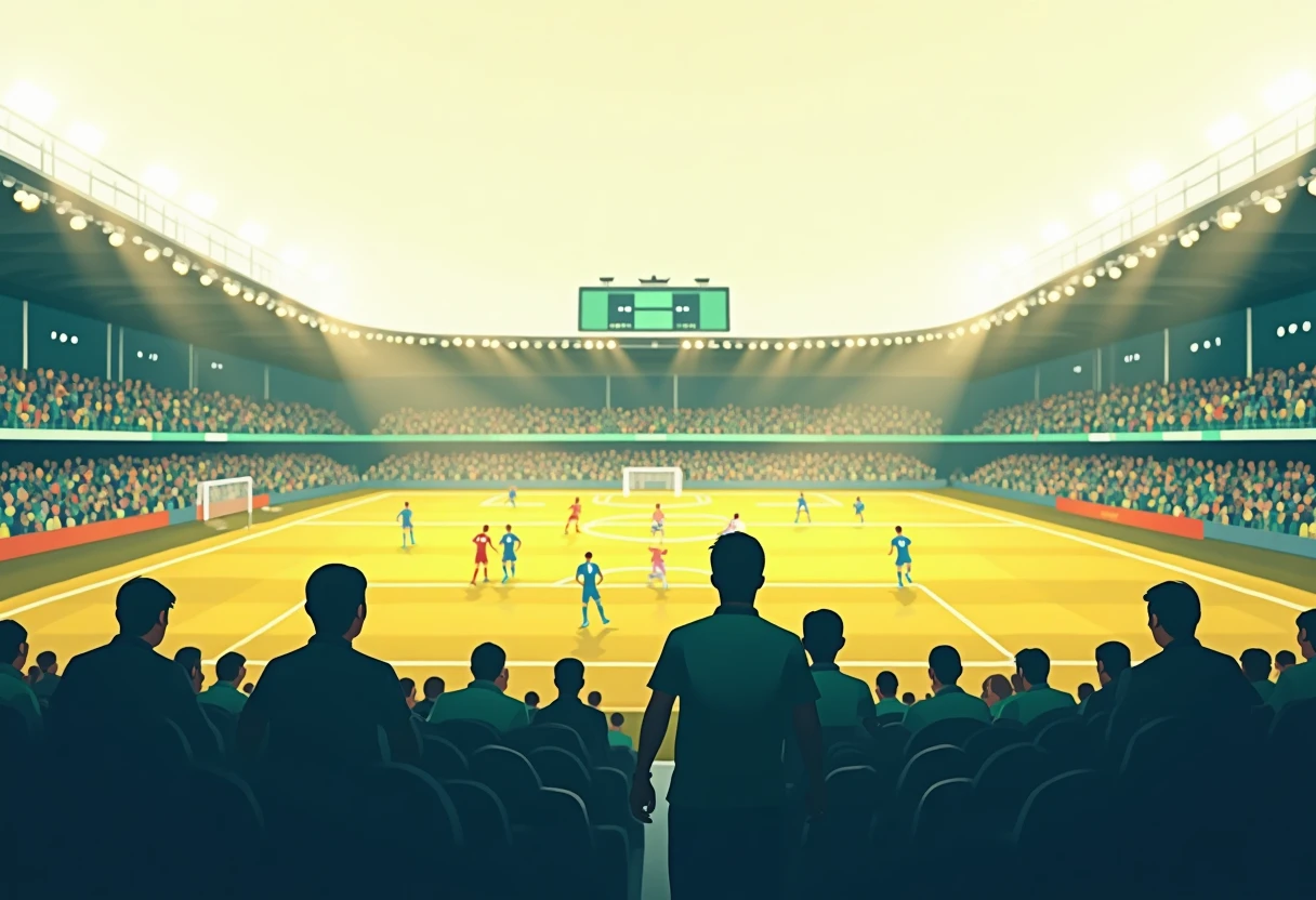 Assistindo a um jogo de futebol no estádio