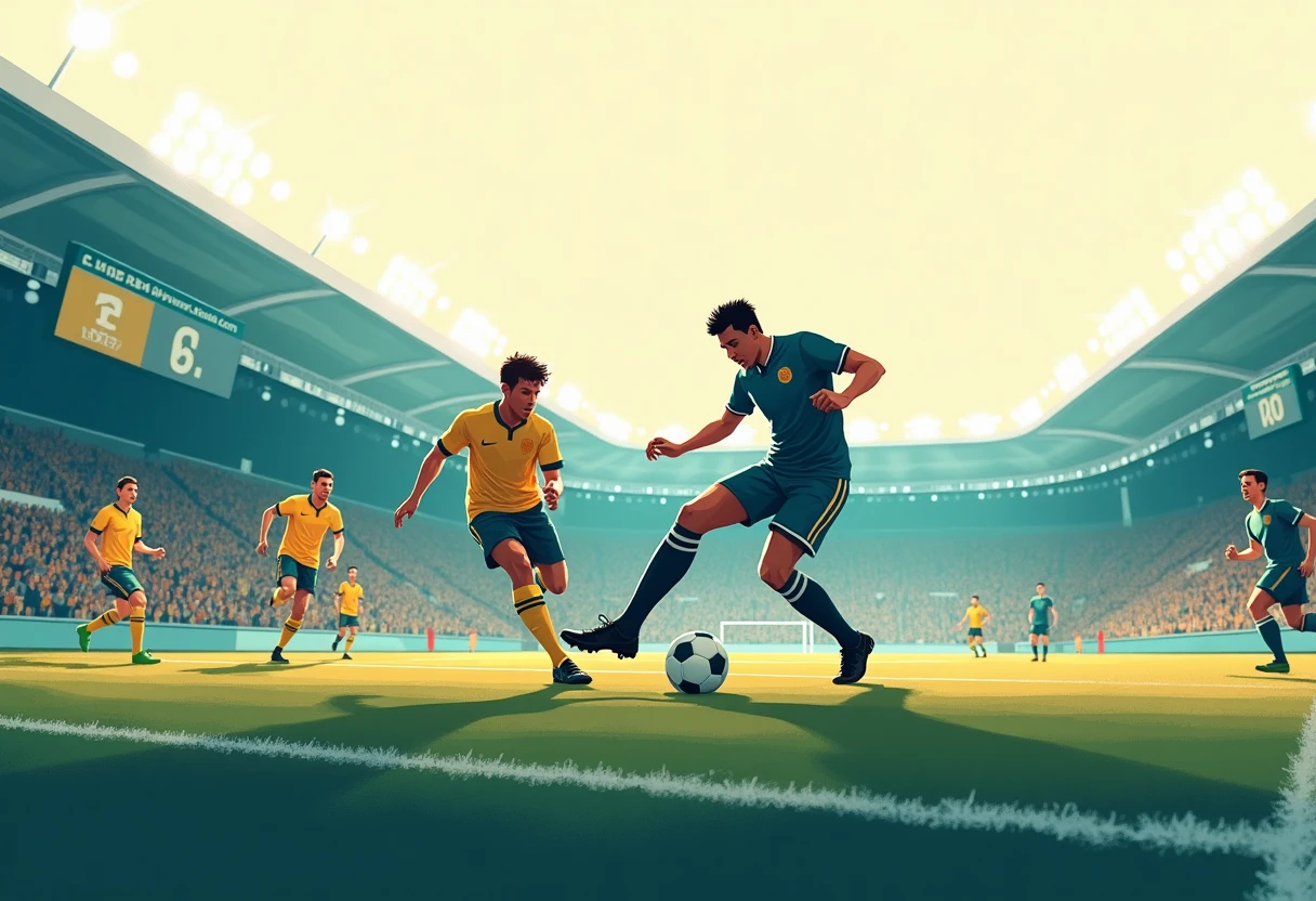 Dynamic football match illustration