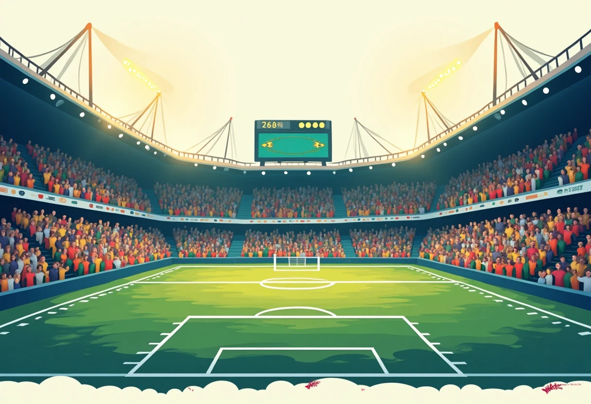 Vibrant football stadium scene